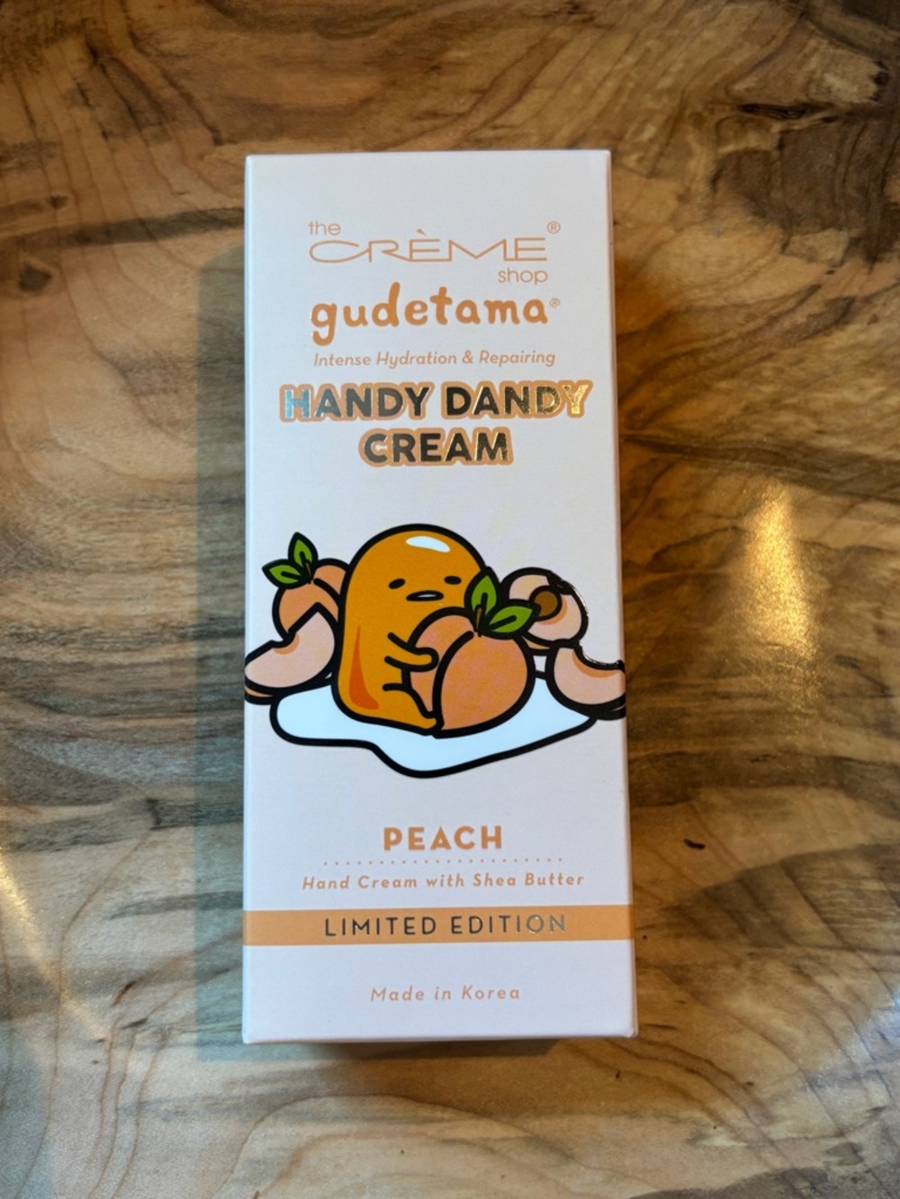 The Crème Shop Gudetama Peach Handy Dandy Cream – Peach Moisturizing Hand Cream